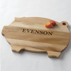 Personalized Pig Shaped Maple Wood Cutting Board