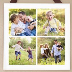 Personalized 4 Photo Wood Plaque