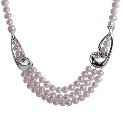 Sterling Silver & Cream 17" Pearl Necklace