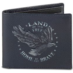 Land of the Free RFID Blocking Leather Wallet with Eagle