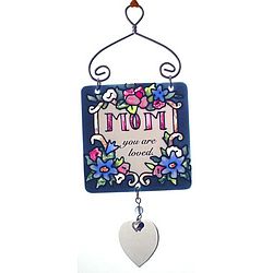 Engraved Mom Stained Glass Sun Catcher Ornament