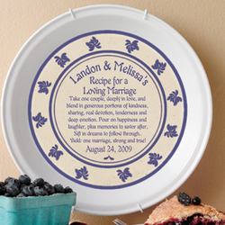 Personalized Recipe for A Happy Marriage Pie Plate