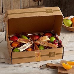 Simply Fresh Fruit Gift Box with Happy Birthday Ribbon