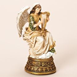 Angel with Harp Musical Figurine