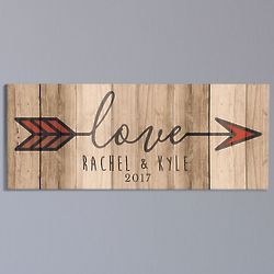 Personalized Love Arrow Wall Canvas Print