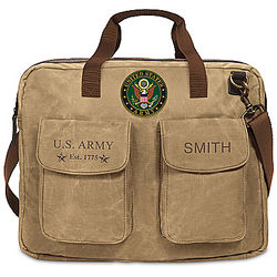 US Army Personalized Canvas Messenger Tote Bag
