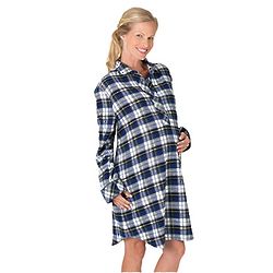 Tartan Plaid Maternity Sleepshirt