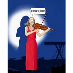 Personalized Violinist Caricature Art Print