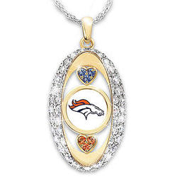 For the Love of the Game Denver Broncos Swarovski Necklace