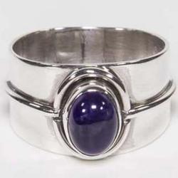 Oval Cabochon Set Wide Ring