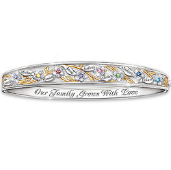 Personalized Family Bracelet with Crystal Birthstones and Names
