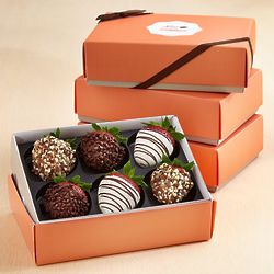 4 Gift Boxes of 6 Fancy Chocolate Covered Strawberries