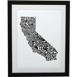 US State Counties Framed Wall Art