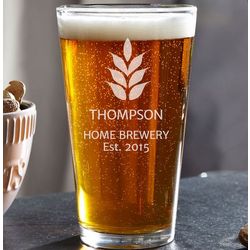 Naturally Brewed Personalized Pint Glass