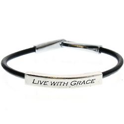 Live with Grace Leather Bracelet