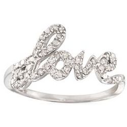 Diamond Love Ring in Sterling Silver