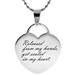 Personalized Sealed In My Heart Stainless Steel Heart Pendant