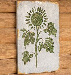 Sunflower Galvanized Wall Art with Moss