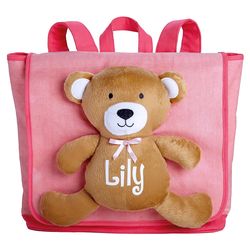 Personalized Plush Messenger Bag with Teddy Bear Design