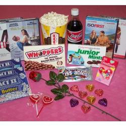 Valentine's Day Movie Night Gift Basket with DVD