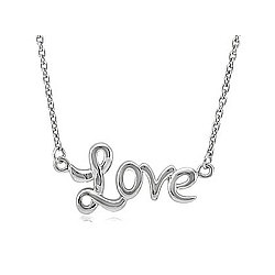 Sterling Silver "Love" Pendant Necklace