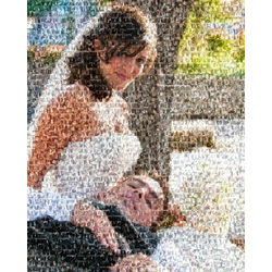 Wedding or Anniversary Photo Mosaic Framed Print