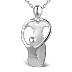 Loving Family Mom with Child Large Pendant