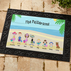 Summer Family Character Personalized Doormat