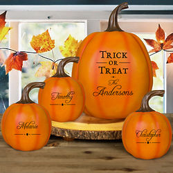 Personalized Trick or Treat Pumpkin Decoration