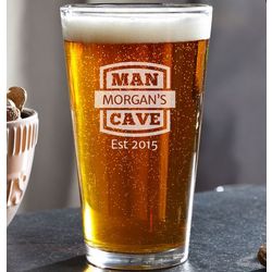 Man Cave Custom Pint Glass