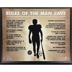 Man Cave Rules 8x10 Plaque