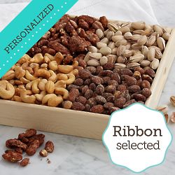 Father's Day Nut Tray with Personalized Ribbon
