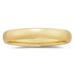 4mm Plain Domed Men's Wedding Band in 14k Yellow Gold