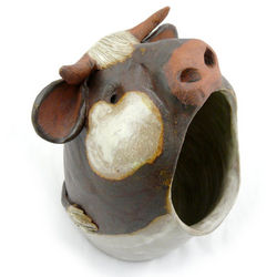Handmade Cow Utensil Jar