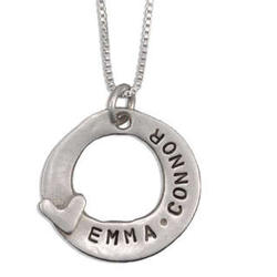 Personalized Loved Silver Circle Necklace