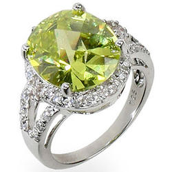 Sparkling Apple Green Cubic Zirconia Cocktail Ring