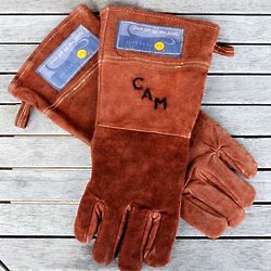 Personalized Branded Leather BBQ Grilling Gloves