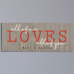 Personalized All of Me Loves All of You Canvas Print