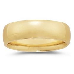 7mm Plain Domed Men's Wedding Band in 14k Yellow Gold