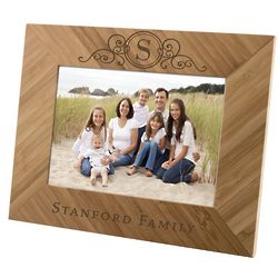 Monogramed Family Bamboo Picture Frame