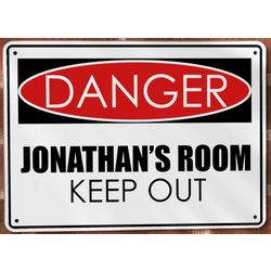 Personalized Danger Keep Out Kid's Room Sign