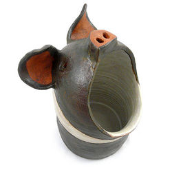 Handmade Pig Utensil Jar