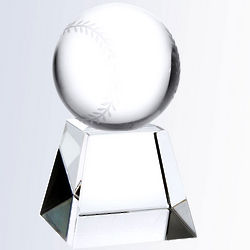 Championship Baseball Crystal Trophy