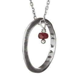 Love Is Love Silver and Ruby Necklace