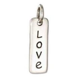 Sterling Silver Love Message Tag Charm