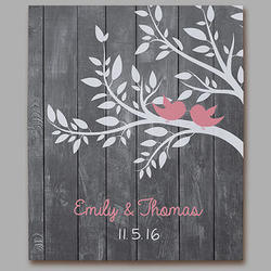 Personalized Love Birds Wall Canvas