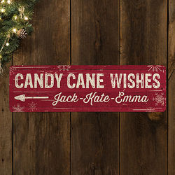 Candy Cane Wishes Lane Personalized Street Sign Decoration