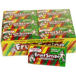 12 Packs of Fruit Stripe Chewing Gum