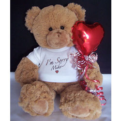 Personalized I'm Sorry Balloon Teddy Bear