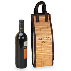 Personalized Bamboo Wine Tote Bag
